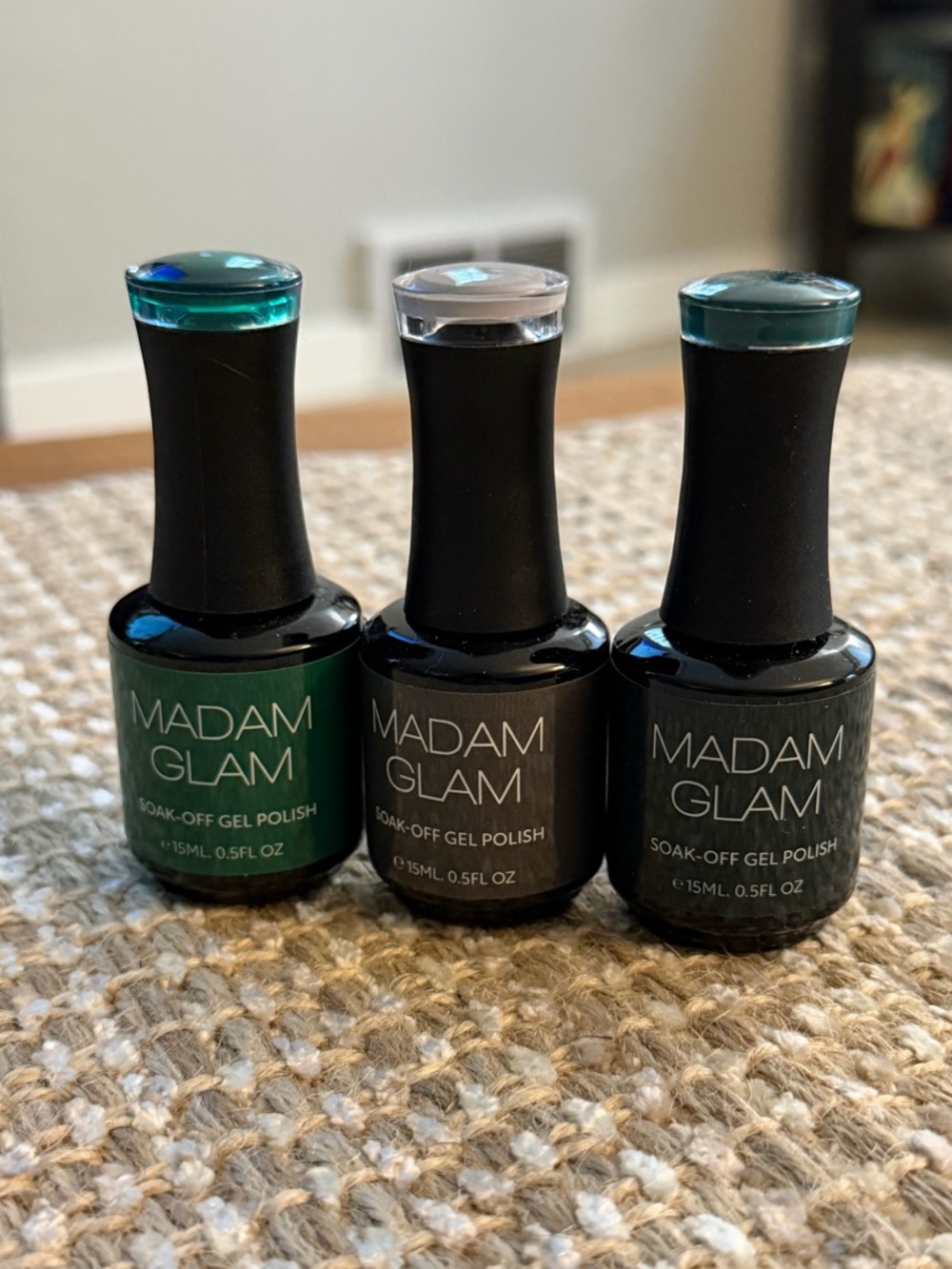 Madam Glam Gel Nail Polishes | Set of 3 | Greens and Gray